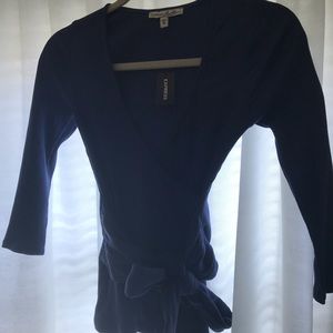 Express XS blue tied top